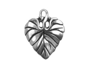TierraCast Antique Silver Violet Leaf Charm