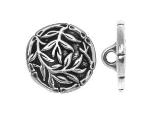 TierraCast Antique Silver-Plated Bamboo Button