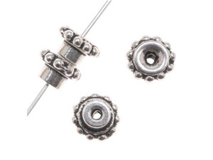 TierraCast Antique Silver-Plated Pewter Beaded EuroBead Aligner TierraCast Antique Silver-Plated Pewter Beaded EuroBead Aligner