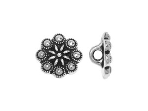 TierraCast Antique Silver-Plated Pewter Czech Rosette Button