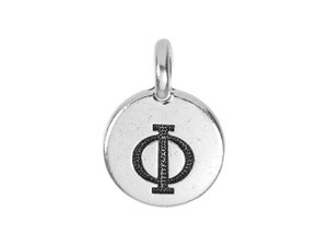TierraCast Antique Silver-Plated Pewter Greek Letter Charm - Phi TierraCast Antique Silver-Plated Pewter Greek Letter Charm - Phi