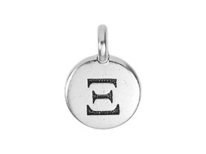 TierraCast Antique Silver-Plated Pewter Greek Letter Charm - Xi TierraCast Antique Silver-Plated Pewter Greek Letter Charm - Xi