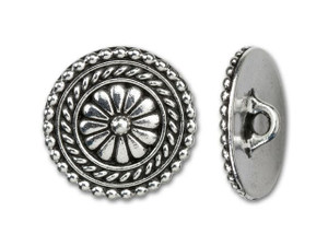 TierraCast Antique Silver-Plated Pewter Large Bali Button