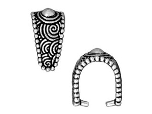 TierraCast Antique Silver-Plated Pewter Large Spiral Pinch Bail