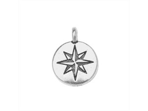 TierraCast Antique Silver-Plated Pewter Mini North Star Charm TierraCast Antique Silver-Plated Pewter Mini North Star Charm