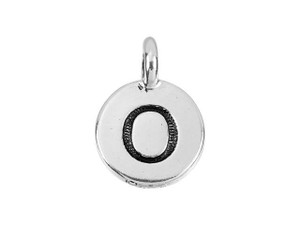 TierraCast Antique Silver-Plated Pewter Round Alphabet Charm - O TierraCast Antique Silver-Plated Pewter Round Alphabet Charm - O