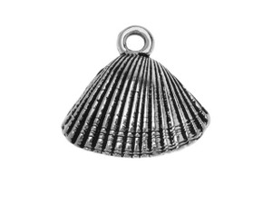 TierraCast Antique Silver-Plated Pewter Shell Charm TierraCast Antique Silver-Plated Pewter Shell Charm