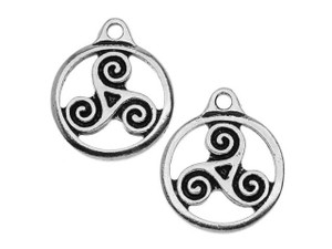 TierraCast Antique Silver-Plated Pewter Small Triskele Charm