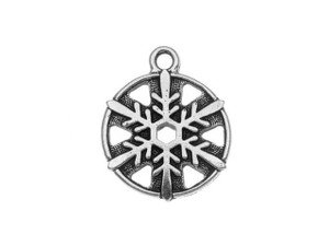 TierraCast Antique Silver-Plated Pewter Snowflake Charm TierraCast Antique Silver-Plated Pewter Snowflake Charm