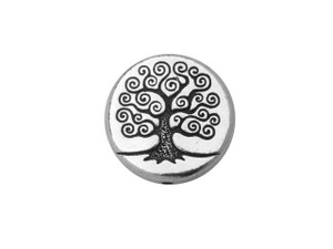 TierraCast Antique Silver-Plated Pewter Tree of Life Puffed Bead TierraCast Antique Silver-Plated Pewter Tree of Life Puffed Bead