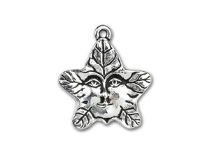 TierraCast Antique Silver-Plated Pewter Tree Spirit Star Leaf Charm TierraCast Antique Silver-Plated Pewter Tree Spirit Star Leaf Charm