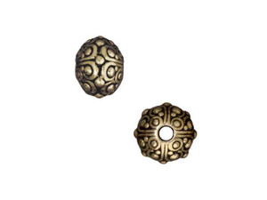 TierraCast Oxidized Brass-Plate 10mm Oasis Large Hole Bead TierraCast Oxidized Brass-Plate 10mm Oasis Large Hole Bead