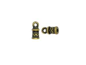 TierraCast Oxidized Brass-Plate 2mm Temple Cord End Cap TierraCast Oxidized Brass-Plate 2mm Temple Cord End Cap