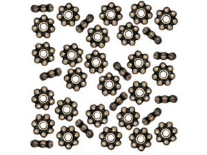 TierraCast Oxidized Brass-Plate 5mm Beaded Heishi Daisy Spacer TierraCast Oxidized Brass-Plate 5mm Beaded Heishi Daisy Spacer