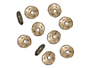 TierraCast Oxidized Brass-Plate 7mm Nugget Heishi Spacer TierraCast Oxidized Brass-Plate 7mm Nugget Heishi Spacer
