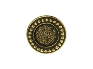 TierraCast Oxidized Brass-Plate Beaded Bezel Button