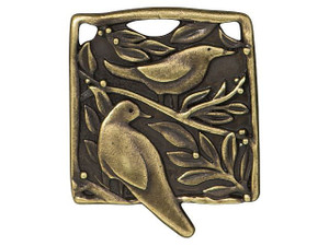 TierraCast Oxidized Brass-Plate Botanical Birds Pendant TierraCast Oxidized Brass-Plate Botanical Birds Pendant