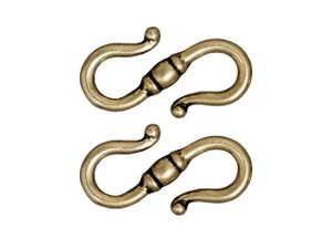 TierraCast Oxidized Brass-Plate Classic S Hook Clasp