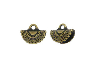TierraCast Oxidized Brass-Plate Crescent Crimp End TierraCast Oxidized Brass-Plate Crescent Crimp End