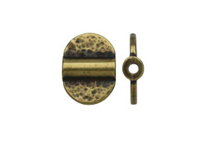 TierraCast Oxidized Brass-Plate Double-Hammered Baule Bead TierraCast Oxidized Brass-Plate Double-Hammered Baule Bead