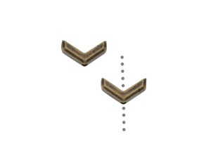 TierraCast Oxidized Brass-Plate Faceted Chevron Bead TierraCast Oxidized Brass-Plate Faceted Chevron Bead