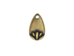 TierraCast Oxidized Brass-Plate Lotus Petal Charm