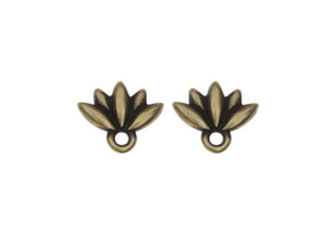 TierraCast Oxidized Brass-Plate Lotus Post Earrings (1 Pair)
