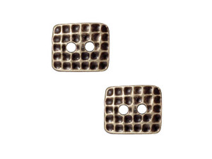 TierraCast Oxidized Brass-Plate Rectangle Hammertone Button