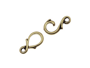 34x10mm Brass Hook & Eye Clasps, Silver Color, 4mm Hole, Jewelry Clasps,  Metal Closure, Bracelet and Necklace Making Supply, Jewelry Finding