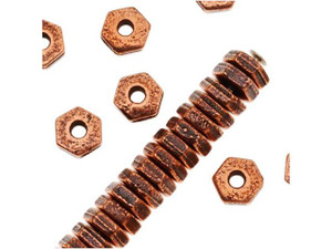 TierraCast Copper 4mm Hex Heishi Spacer TierraCast Copper 4mm Hex Heishi Spacer