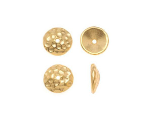 TierraCast Gold 10mm Round Hammered Bead Cap TierraCast Gold 10mm Round Hammered Bead Cap