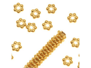 TierraCast Gold 3mm Beaded Heishi Daisy Spacer