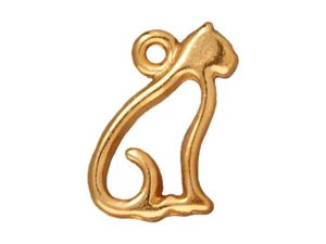 TierraCast Gold Cat Charm