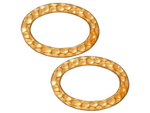 TierraCast Gold Hammered Oval Ring