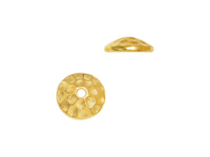 TierraCast Gold-Plated Pewter 8mm Round Hammered Bead Cap TierraCast Gold-Plated Pewter 8mm Round Hammered Bead Cap
