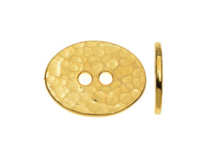 TierraCast Gold-Plated Pewter Oval Distressed Button