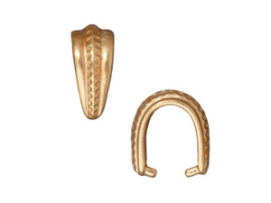 TierraCast Gold-Plated Pewter Raised Hammertone Pinch Bail