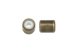 7 x 5mm Antique Brass String-On Barrel Clasp with Silicone Grommet 7 x 5mm Antique Brass String-On Barrel Clasp with Silicone Grommet