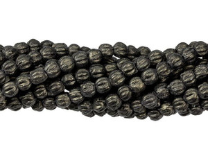 Czech Glass 3mm Metallic Suede Dark Green Melon Bead Strand by Starman Czech Glass 3mm Metallic Suede Dark Green Melon Bead Strand by Starman