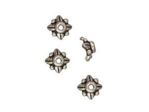 TierraCast Silver Antique 5mm Leaf Bead Cap TierraCast Silver Antique 5mm Leaf Bead Cap