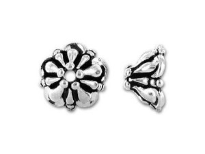 TierraCast Silver Antique 8mm Tiffany Bead Cap TierraCast Silver Antique 8mm Tiffany Bead Cap