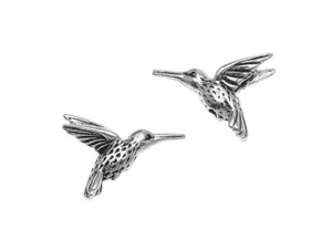 TierraCast Silver Antique Hummingbird Bead