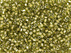 TOHO 11/0 Hexagon Seed Bead 24K Gold-Lined Peridot, 2.5-Inch Tube TOHO 11/0 Hexagon Seed Bead 24K Gold-Lined Peridot, 2.5-Inch Tube
