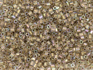 TOHO 11/0 Hexagon Seed Bead 24K Gold-Lined Rainbow Crystal, 2.5-Inch Tube TOHO 11/0 Hexagon Seed Bead 24K Gold-Lined Rainbow Crystal, 2.5-Inch Tube