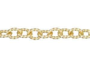 7.5x6mm Satin Hamilton Gold-Plated Twisted Link Chain by the Foot 7.5x6mm Satin Hamilton Gold-Plated Twisted Link Chain by the Foot