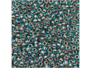 TOHO 11/0 Round Seed Bead 24K Gold-Lined Rainbow Aqua, 2.5-Inch Tube TOHO 11/0 Round Seed Bead 24K Gold-Lined Rainbow Aqua, 2.5-Inch Tube