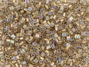 TOHO 11/0 Triangle Seed Bead 24K Gold-Lined Rainbow Crystal, 2.5-Inch Tube TOHO 11/0 Triangle Seed Bead 24K Gold-Lined Rainbow Crystal, 2.5-Inch Tube