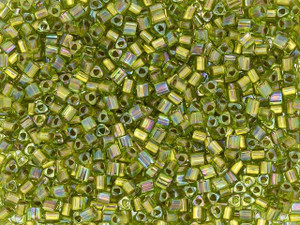 TOHO 11/0 Triangle Seed Bead 24K Gold-Lined Rainbow Peridot, 2.5-Inch Tube TOHO 11/0 Triangle Seed Bead 24K Gold-Lined Rainbow Peridot, 2.5-Inch Tube