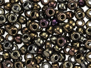 TOHO 3/0 Metallic Iris - Brown Round Bead 2.5-Inch Tube