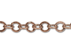 7.9x7.5mm Antique Copper-Plated Smooth Flat Cable Chain by the Foot 7.9x7.5mm Antique Copper-Plated Smooth Flat Cable Chain by the Foot